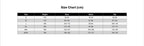 May include: A black and white size chart table with the heading Size Chart (cm). It lists sizes from S to XXXL with corresponding measurements in centimeters for height, bust, waist, and hip. The table rows alternate between white and light gray.