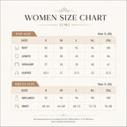 May include: A size chart for tops and dresses with measurements in centimeters. The table lists sizes S through 2XL, including bust, length, shoulder, and sleeve measurements for tops, and dress length and waist measurements for dresses.