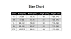 May include: A size chart table with the heading Size Chart. The table lists sizes S, M, L, XL, and XXL with corresponding measurements in centimeters for bust, waist, length, and height. The columns are labeled Size, Bust (cm), Waist (cm), Length (cm), and Height (cm).
