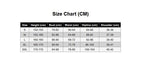 May include: A black and white size chart table with the text Size Chart (CM) at the top. The table includes columns for Size, Height (cm), Bust (cm), Waist (cm), Hipline (cm), and Shoulder (cm) with rows for sizes S, M, L, XL, and XXL and their values.